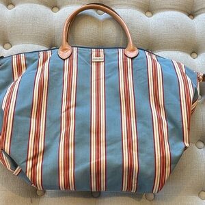 Pierre Deux Striped Tote in Blue and Red